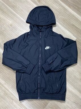 Nike Sportswear Windrunner Jacket Kids Large Black Hooded Mesh Lined